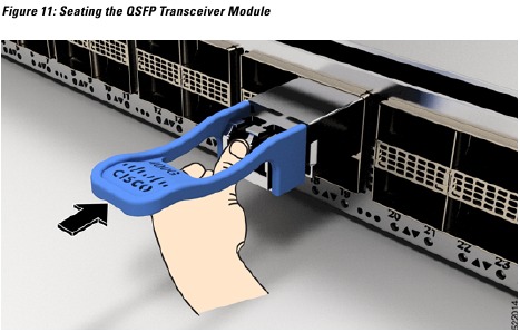 Instalaci&oacute;n del m&oacute;dulo transceptor QSFP - Paso 2