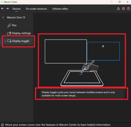 Wacom One Tablet - Display Toggle Setup Guide | ManualsLib