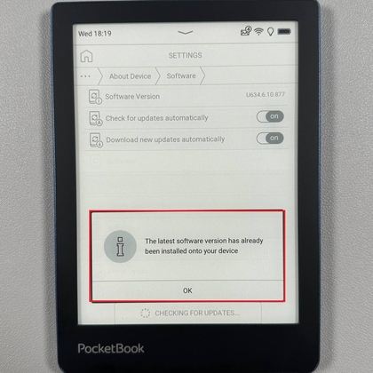 Updates installeren op PocketBook 634 Verse Pro