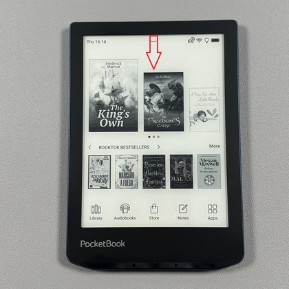 Toegang tot het menu Snelle instellingen op de PocketBook 634 Verse Pro
