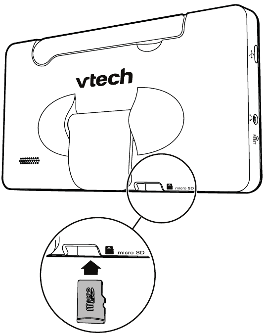 Insert micro SD card into the parent unit