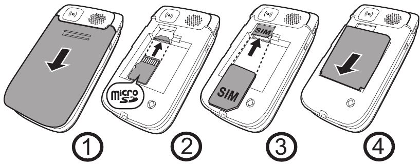 Instalaci&oacute;n de la tarjeta SIM y la bater&iacute;a