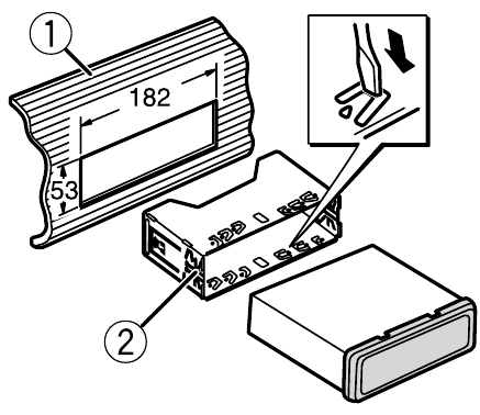 Pemasangan dudukan DIN - Langkah 1