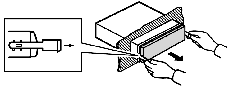 Melepas unit - Langkah 2