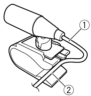 Installing the microphone on the sun visor - Step 1