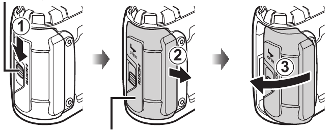 Insertion et retrait de la batterie et de la carte - &Eacute;tape 1