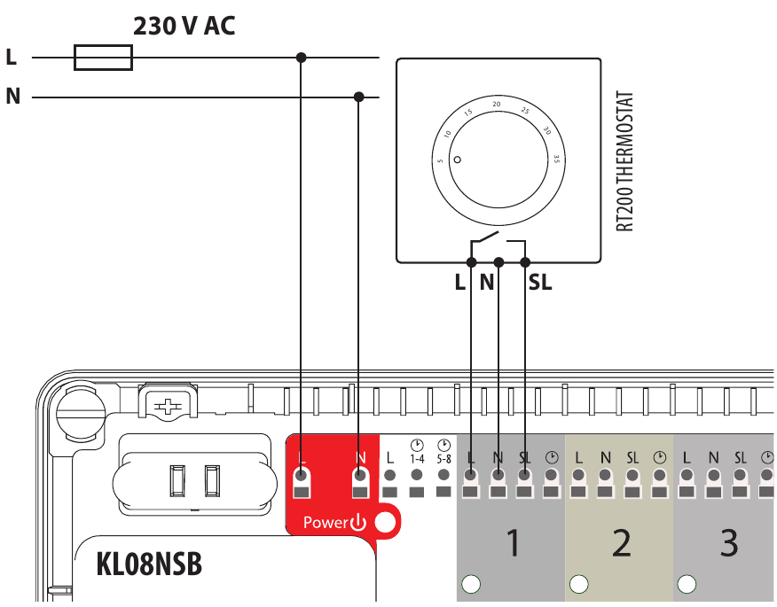 Thermostats connection - Example 2