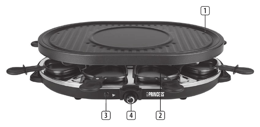 Princess Raclette 8 Oval Grill Party Manual | ManualsLib