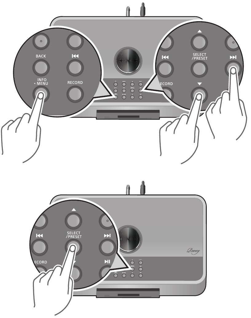 Paina ja pid&auml; Menu -painiketta painettuna p&auml;&auml;st&auml;ksesi kunkin tilan valikkoj&auml;rjestelm&auml;&auml;n