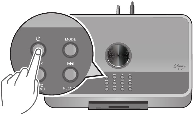 Kytke radio p&auml;&auml;lle painamalla On / Standby -painiketta