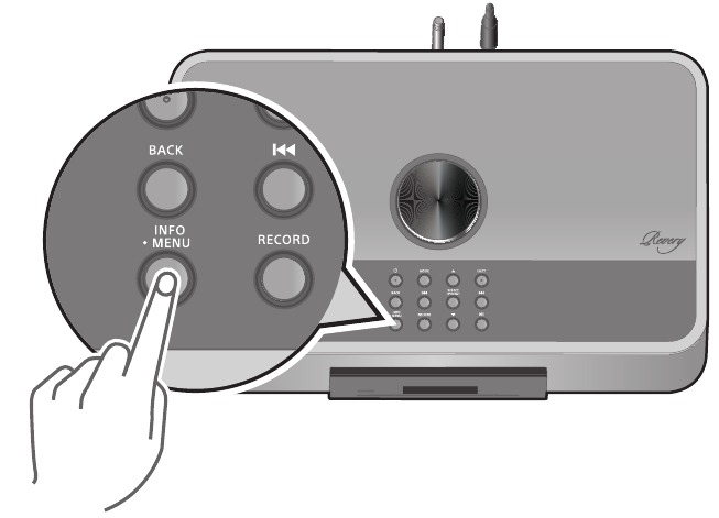 Paina Info -painiketta selataksesi eri vaihtoehtoja