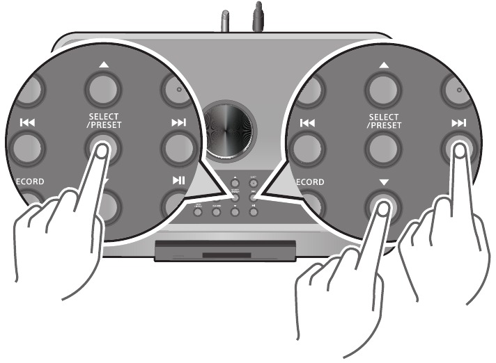 Esiasetuksen tallentaminen valikon avulla