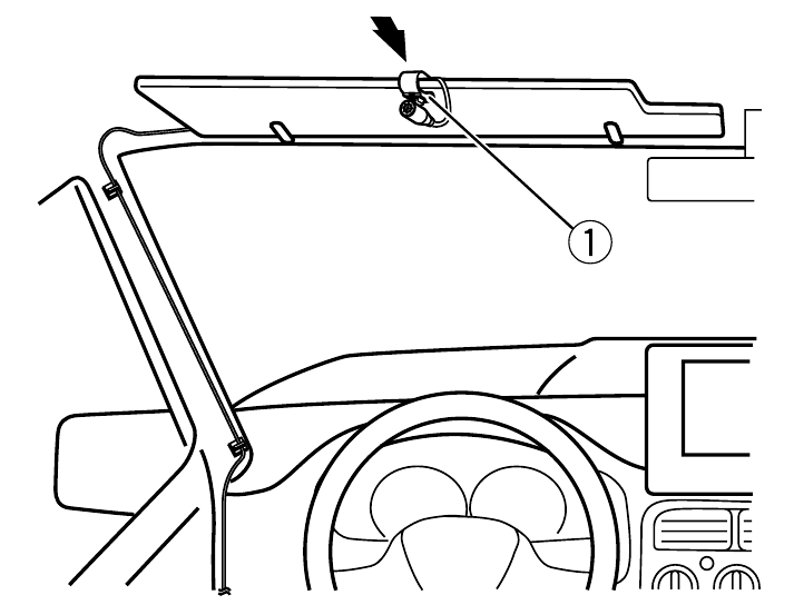 Befestigen Sie den Mikrofonclip an der Sonnenblende.