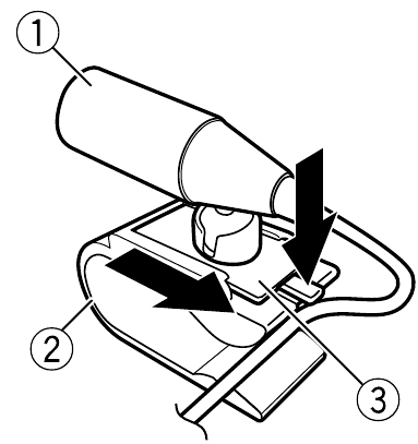 Schieben Sie die Mikrofonbasis, um sie vom Mikrofonclip zu l&ouml;sen.