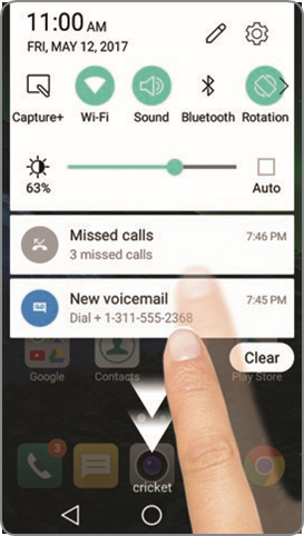 Skrini ya Kugusa - Jopo la arifa