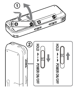 Нека изпробваме вашия нов IC recorder - Включете захранването