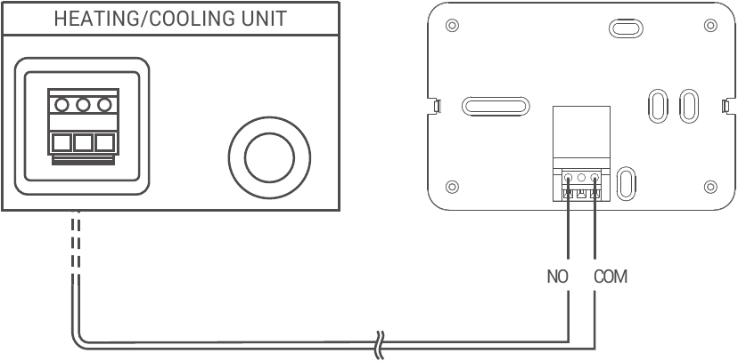 Diagrama de cableado del termostato de ambiente - Ejemplo 1