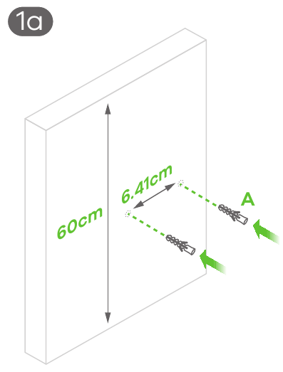 Muur / Plafondmontage - Stap 1