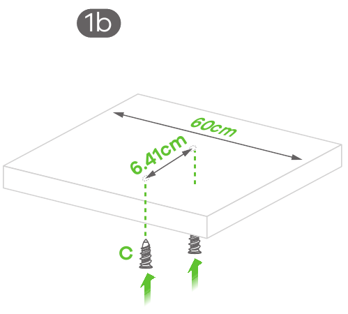 Montaža na steno / strop - 2. korak
