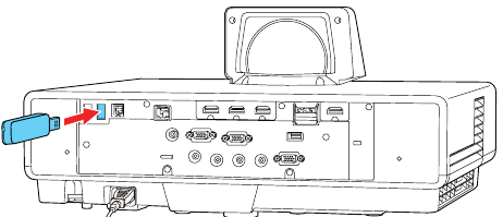Optionales Wireless-LAN-Modul installieren &ndash; Schritt 2 &ndash; Wireless-LAN-Modul einstecken