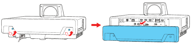 Optionales Wireless-LAN-Modul installieren &ndash; Schritt 1 &ndash; Kabelabdeckung abnehmen