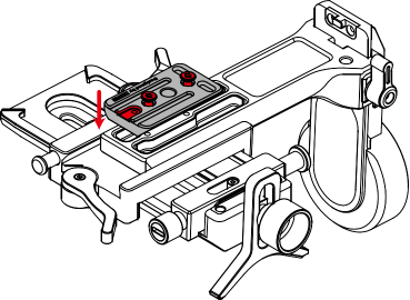 Installeren op ZHIYUN Stabilizer en kabels aansluiten - Stap 1
