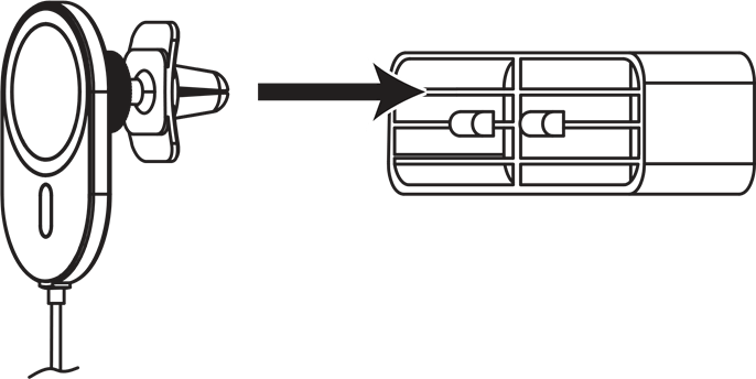 Fixar a sua base de carregamento sem fios a uma ventila&ccedil;&atilde;o