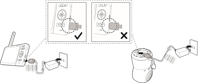 Carregue a bateria da unidade dos pais