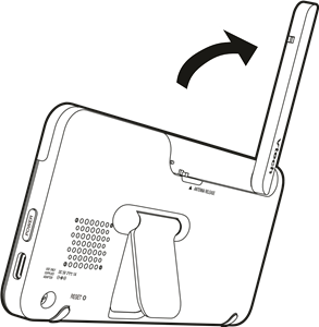 Levante a antena da unidade dos pais para uma melhor recep&ccedil;&atilde;o