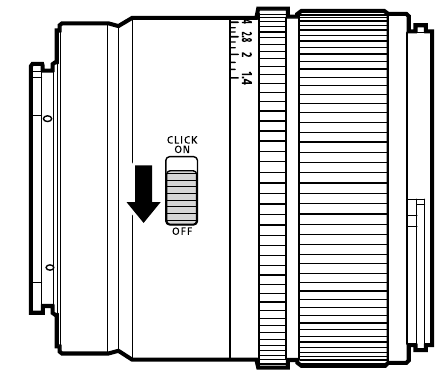 Регулировка диафрагмы - Использование переключателя 