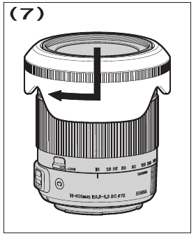 LENSKAP - verwijder de kap en plaats deze vervolgens in omgekeerde positie op de lens.
