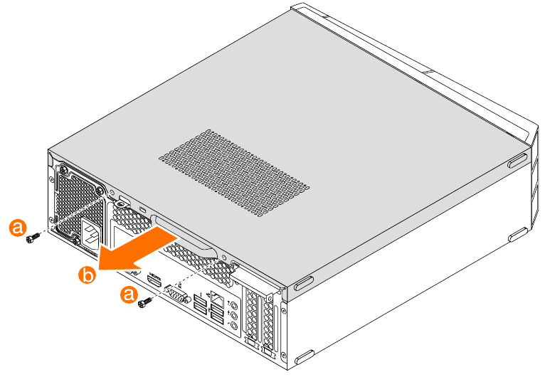 Zdejmowanie obudowy komputera - Schemat