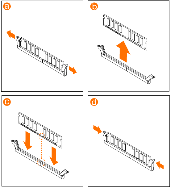 Wymiana modułu pamięci - Schemat