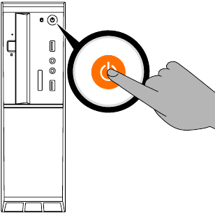 Włącz komputer - Lokalizacja przycisku zasilania