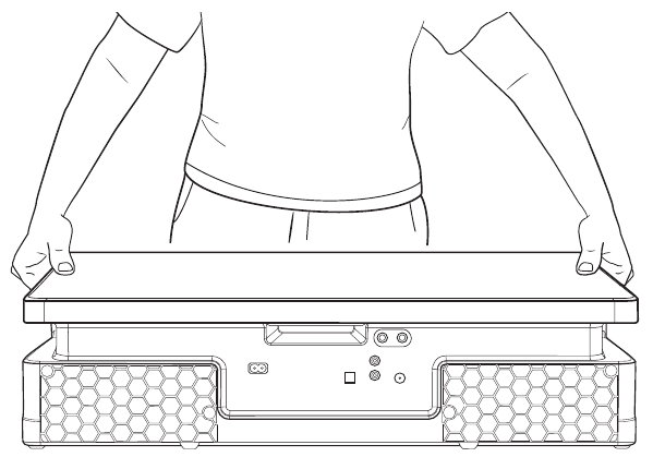 Transporte de la unidad: sujeci&oacute;n de ambos lados de la unidad