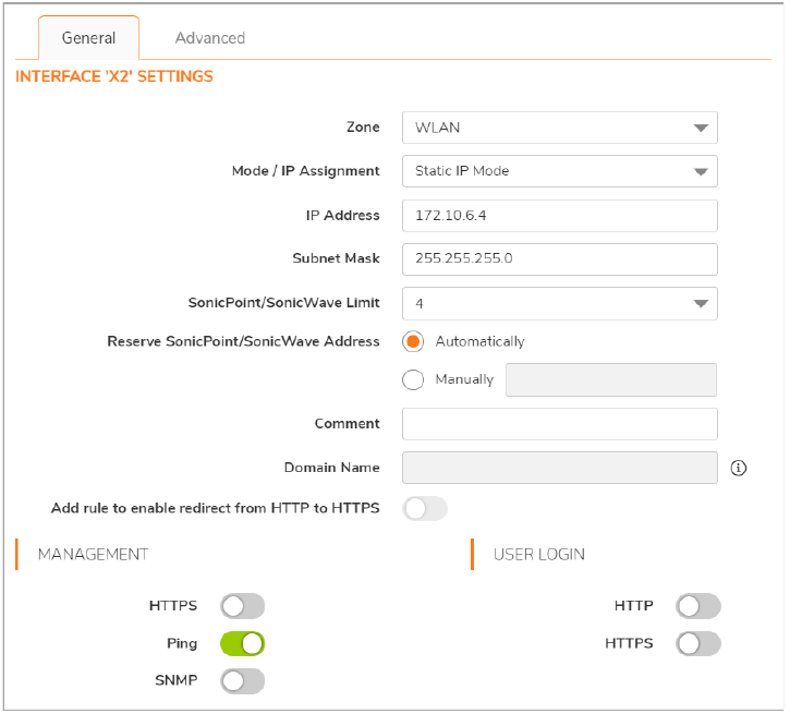 Configuraci&oacute;n de la interfaz de red - Ajustes