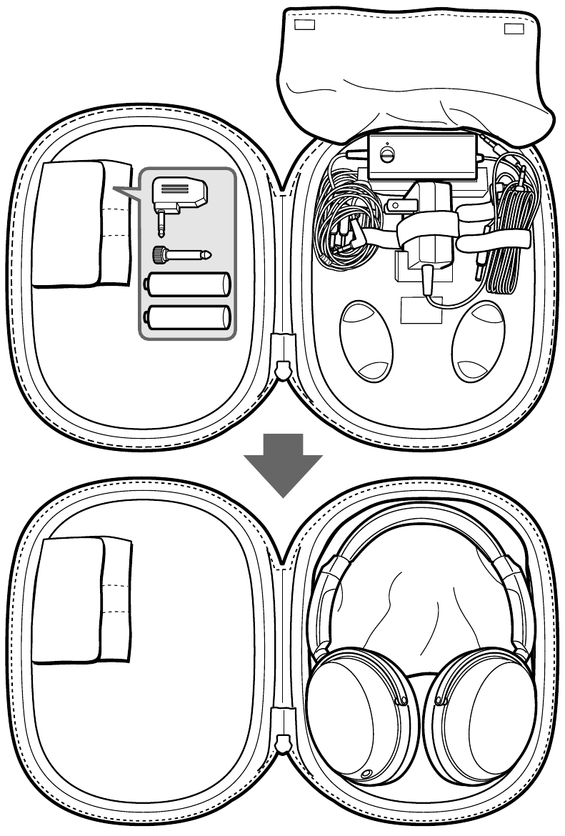 Putting&nbsp;the&nbsp;headphones&nbsp;in&nbsp;the&nbsp;carrying&nbsp;case