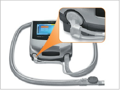 ResMed xususiy zanjiridan foydalangan holda ekspiratuar valfli bitta oyoqli zanjir