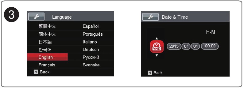 Datos / laiko / kalbos nustatymas