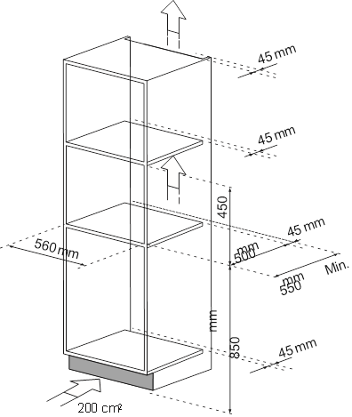 BUILT-IN INSTALLATION - Dimensions 
