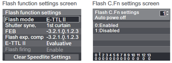 Effacer toutes les fonctions personnalis&eacute;es du flash