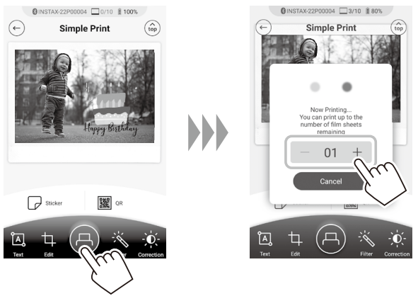 Deslize para cima na tela