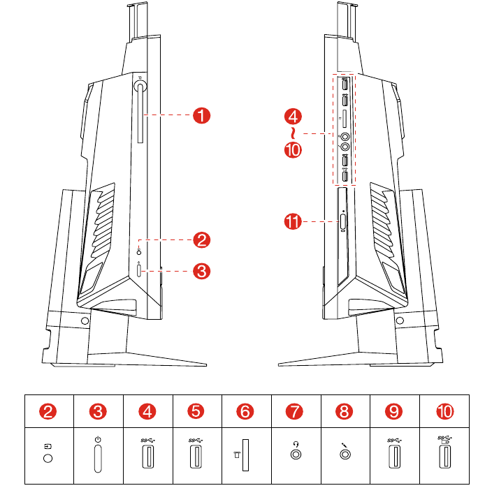 Tampilan kiri dan kanan komputer