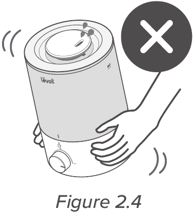 Avoid moving or shaking the humidifier.