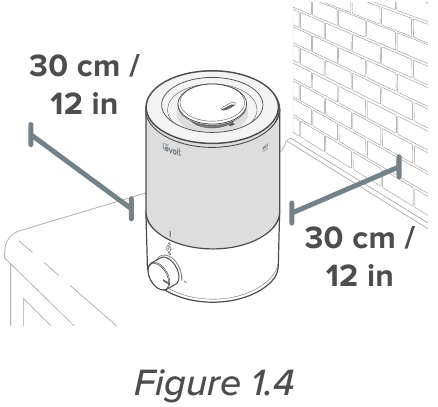 Alegeți o locație dură și plană pentru umidificator