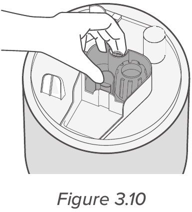 Flip the tank over and remove the noise silencer.