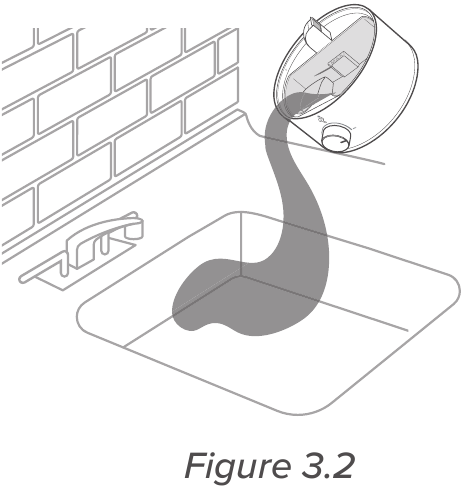 Pour out any water from the tank and base chamber.
