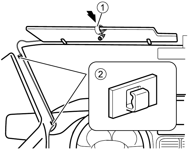 Mounting on the sun visor - Step 2
