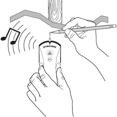 FINDING A STUD - Mark the edge of the stud
