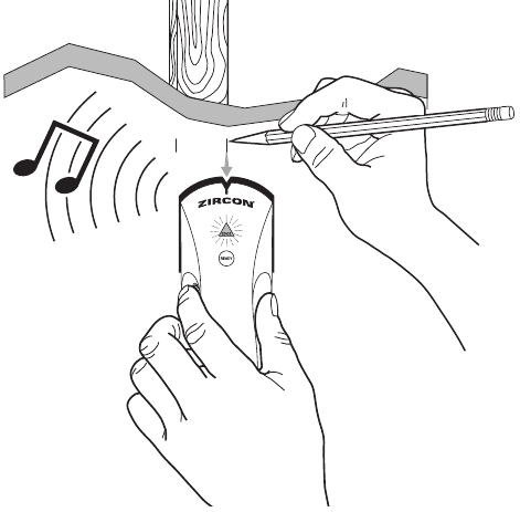 FINDING A STUD - Mark the second edge of the stud
